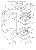 REFRIGERATOR LINER Diagram and Parts List for 8ED20TKXDN01  Whirlpool Refrigerator