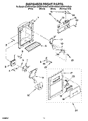 DISPENSER FRONT PARTS Diagram and Parts List for GD5RHAXNQ00  Whirlpool Refrigerator