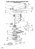 CASE, GEARING AND PLANETARY UNIT Diagram and Parts List for 5KPM50BWH4  KitchenAid Mixer