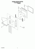 OVEN DOOR PARTS Diagram and Parts List for IBS124PSS1  Whirlpool Wall Oven