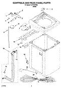 CONTROLS AND REAR PANEL PARTS Diagram and Parts List for CAWC529PQ0  Crosley Washer