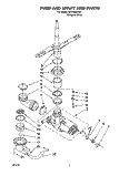 PUMP AND SPRAY ARM Diagram and Parts List for RUD3000DQ0  Roper Dishwasher