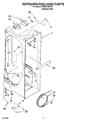 REFRIGERATOR LINER PARTS Diagram and Parts List for 7ED2GTQXPL01  Whirlpool Refrigerator