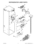 REFRIGERATOR LINER PARTS Diagram and Parts List for KSSC42QTS17  KitchenAid Refrigerator