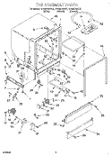 TUB ASSEMBLY Diagram and Parts List for DU840DWGZ2  Whirlpool Dishwasher