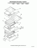 REFRIGERATOR SHELF PARTS Diagram and Parts List for ED5LHAXWQ02  Whirlpool Refrigerator