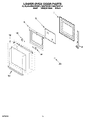 LOWER OVEN DOOR Diagram and Parts List for RBD275PDT13  Whirlpool Wall Oven