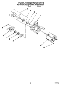 PUMP AND MOTOR PARTS Diagram and Parts List for RUD4500MB0  Roper Dishwasher