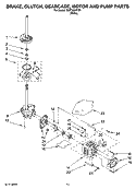 BRAKE, CLUTCH, GEARCASE, MOTOR AND PUMP PARTS Diagram and Parts List for MGT3800TW1  Maytag Washer Dryer Combo