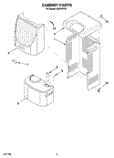 CABINET PARTS Diagram and Parts List for AD40DSR0  Whirlpool Dehumidifier