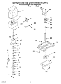 MOTOR AND ICE CONTAINER Diagram and Parts List for GD5PHAXLB00  Whirlpool Refrigerator