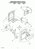DISPENSER FRONT PARTS Diagram and Parts List for ED2CHQXVQ00  Whirlpool Refrigerator