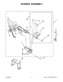 BURNER ASSEMBLY Diagram and Parts List for 3LWGD4800YQ2  Whirlpool Dryer