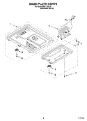 BASE PLATE PARTS Diagram and Parts List for MB1110SLQ  Whirlpool Microwave
