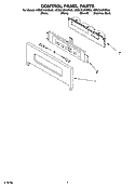 CONTROL PANEL PARTS Diagram and Parts List for KEBC278KBT03  KitchenAid Wall Oven