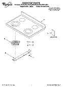 COOKTOP PARTS Diagram and Parts List for RF367LXSS4  Whirlpool Range