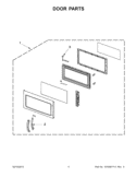 DOOR PARTS Diagram and Parts List for WMH32517AW1  Whirlpool Microwave
