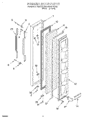 FREEZER DOOR Diagram and Parts List for RS20DKXFN00  Roper Refrigerator