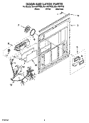 DOOR AND LATCH PARTS Diagram and Parts List for DU1145XTPQ6  Whirlpool Dishwasher