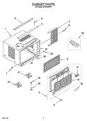 CABINET PARTS Diagram and Parts List for ACQ108XP0  Whirlpool Air Conditioner