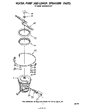 HEATER, PUMP AND LOWER SPRAY ARM Diagram and Parts List for GDU3024XLW1  Whirlpool Dishwasher