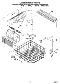 LOWER RACK PARTS Diagram and Parts List for GU2600XTPS6  Whirlpool Dishwasher