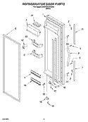REFRIGERATOR DOOR Diagram and Parts List for 3XEC5SHGKQ00  Whirlpool Refrigerator