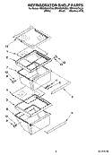 REFRIGERATOR SHELF PARTS Diagram and Parts List for ED5NHGXVQ00  Whirlpool Refrigerator