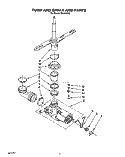 PUMP AND SPRAY ARM Diagram and Parts List for WU4300Y2  Roper Dishwasher