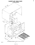 CABINET AND HINGE Diagram and Parts List for MW8750XL0  Whirlpool Microwave