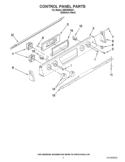 CONTROL PANEL PARTS Diagram and Parts List for ISE630WS01  Whirlpool Range