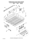 UPPER RACK AND TRACK PARTS Diagram and Parts List for KUDS35FXSS5  KitchenAid Dishwasher