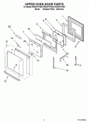 UPPER OVEN DOOR PARTS Diagram and Parts List for RBD307PVB00  Whirlpool Wall Oven