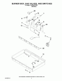 BURNER BOX, GAS VALVES, AND SWITCHES Diagram and Parts List for YKDRS467VS00  KitchenAid Range