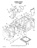 CABINET PARTS Diagram and Parts List for WGD8600YW2  Whirlpool Dryer