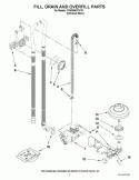 FILL, DRAIN AND OVERFILL PARTS Diagram and Parts List for 7GU3800XTVY6  Whirlpool Dishwasher