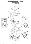 REFRIGERATOR SHELF PARTS Diagram and Parts List for KSSP42QMS01  KitchenAid Refrigerator