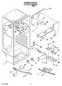 LINER PARTS Diagram and Parts List for RT18SKXRD02  Roper Refrigerator