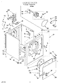 SECTION Diagram and Parts List for LER3634EW2  Whirlpool Dryer