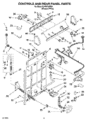 CONTROL AND REAR PANEL PARTS Diagram and Parts List for CAWS729MQ0  Crosley Washer