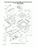 EVAPORATOR, ICE CUTTER GRID AND WATER PARTS Diagram and Parts List for GI15NFRTB4  Whirlpool Ice Maker
