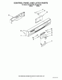 CONTROL PANEL AND LATCH PARTS Diagram and Parts List for DU1345XTVB5  Whirlpool Dishwasher