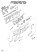 CONTROL PANEL PARTS Diagram and Parts List for GHW9400PT1  Whirlpool Washer