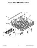 UPPER RACK AND TRACK PARTS Diagram and Parts List for 7WDT790SAYM2  Whirlpool Dishwasher
