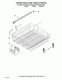UPPER RACK AND TRACK PARTS Diagram and Parts List for KUDC10FXSS2  KitchenAid Dishwasher