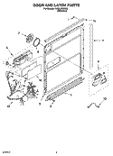 DOOR AND LATCH PARTS Diagram and Parts List for KUDL02IRBS2  KitchenAid Dishwasher