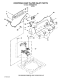 CONTROLS AND WATER INLET PARTS Diagram and Parts List for 7MWTW1607AW0  Whirlpool Washer