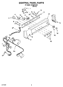 CONTROL PANEL Diagram and Parts List for KAWS855JE3  KitchenAid Washer