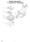 INTERNAL OVEN Diagram and Parts List for GBS277PDB9  Whirlpool Wall Oven