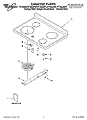 COOKTOP PARTS Diagram and Parts List for RF196LXMB4  Whirlpool Range